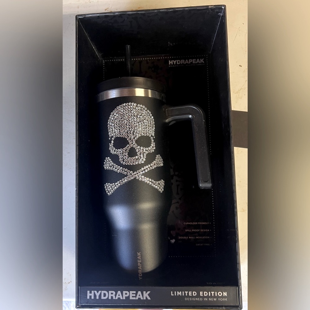 ✨LIMITED EDITION✨ Hydrapeak Voyager 40oz Skull Bling Tumbler Halloween - Picture 4 of 7
